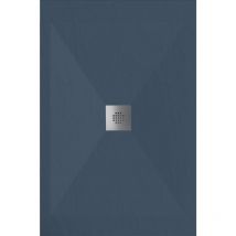 Receveur de douche 70x70 cm extra plat dexa en résine surface ardoisée anthracite Grille inox