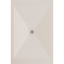 Receveur de douche 70x70 cm extra plat dexa en résine surface ardoisée beige Grille beige