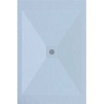 Stano. - Receveur de douche 90x90 cm extra plat dexa en résine surface ardoisée gris cendre Grille gris cendre