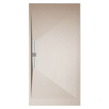 Mirlo - Receveur de douche 90x100 cm extra plat edis en résine surface ardoisée beige Grille inox