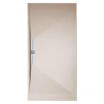 Mirlo - Receveur de douche 80x130 cm extra plat edis en résine surface ardoisée beige Grille inox