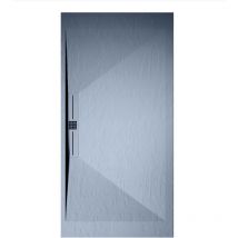 Receveur de douche 90x160 cm extra plat EDIS en résine surface ardoisée gris cendre Grille gris cendre