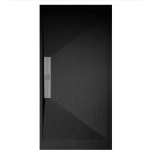 Receveur de douche 80x200 cm extra plat edis en résine surface ardoisée noir Grille noire