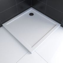 Aurlane - piatto doccia extra piatto in acrilico bianco quadrato- 80x80 cm - piatto doccia