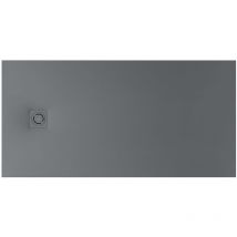 Receveur de douche extra plat en Stonex Terran-N + Grille Twist - 1600x800mm - Gris ardoise