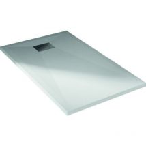 Kinedo - Receveur de douche extra plat - Kinesurf 120 x 80 x 4 cm - Blanc - Bonde centrée sur la largeur
