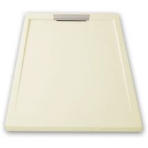Mirlo - Receveur de douche 90x140cm extra plat lux en résine surface ardoisée beige