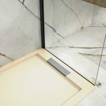 Receveur de douche 80x170cm extra plat lux en résine surface ardoisée beige