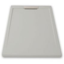 Mirlo - Receveur de douche 80x110cm extra plat lux en résine surface ardoisée gris