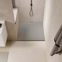 Stano. - Receveur de douche 90 x 90 cm extra plat piatto en SoliCast surface ardoisée gris