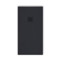 Receveur de douche 80 x 190 cm extra plat pure en résine surface ardoisée anthracite Grille anthracite