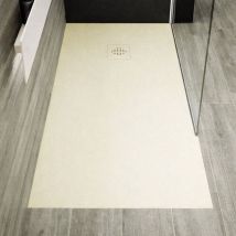 Receveur de douche 70 x 80 cm extra plat pure en résine surface ardoisée beige Grille beige