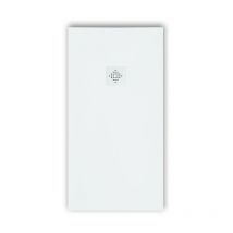 Mirlo - Receveur de douche 80 x 140 cm extra plat pure en résine surface ardoisée blanc Grille blanche