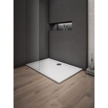 Aica Sanitaire - aica Receveur de douche extra plat 120x80cm Résine et charges minérales blanc rectangle