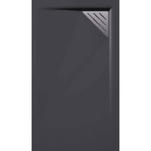 Mirlo - Receveur de douche 90x130 cm extra plat trinity anthracite en résine minérale grille à Gauche
