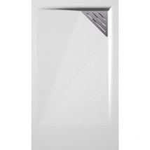 Receveur de douche 90x190 cm extra plat trinity blanc en résine minérale grille à Droite