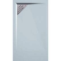 Receveur de douche 80x90 cm extra plat trinity gris cendre en résine minérale grille à Gauche