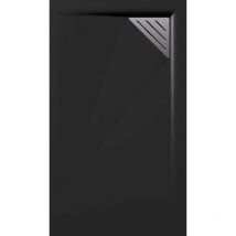 Mirlo - Receveur de douche 70x130 cm extra plat trinity noir en résine minérale grille à Droite