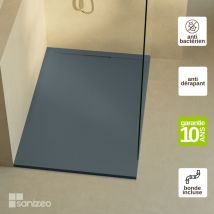 Receveur de douche extraplat ragnar - Texture Ardoise en Mineral Composite Gris Anthracite - L180l90h3cm Lavaberg by Sanizeo