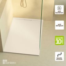 Lavaberg - Receveur de douche extraplat ragnar - Texture Ardoise en Mineral Composite Beige Arena - L120l70h3cm by Sanizeo