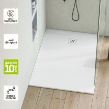 Receveur De Douche Extraplat 90x190x2,6cm Blanc En Résine Minérale – Antidérapant, Texture Ardoise - Minimo Résigrès