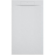 Receveur de douche Gris 7035, texture Pierre Zeus, grille de couleur - 130 x 80 cm