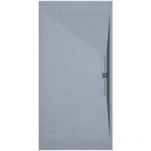 Kroos - Receveur de douche Gris, finition Ardoise Stone side, grille de couleur - 80 x 80 cm