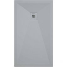 Kroos - Receveur de douche gris clair lisse Stone Plus, grille de couleur - 110 x 70 cm