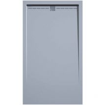 Receveur de douche Gris, finition Lisse Stone cach, grille de couleur - 110 x 80 cm