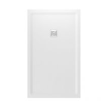 Receveur de douche Hidden charge minérale texture ardoise et charpente caché Blanc Mesure: 120x90