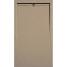 Kroos - Receveur de douche Moka, finition Ardoise Stone cach, grille de couleur - 80 x 80 cm