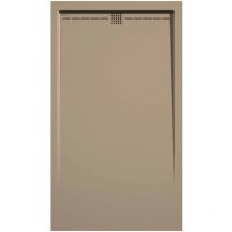 Kroos - Receveur de douche Moka, finition Lisse Stone cach, grille de couleur - 200 x 90 cm