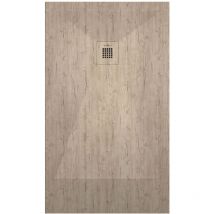 Kroos - Receveur de douche Nature, finition Lisse Stone 3D, grille de couleur - 120 x 90 cm