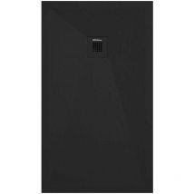 Receveur de douche noir ardoise Stone Plus, grille de couleur - 130 x 100 cm