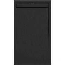 Kroos - Receveur de douche Noir, finition Ardoise Stone smart, grille de couleur - 130 x 80 cm