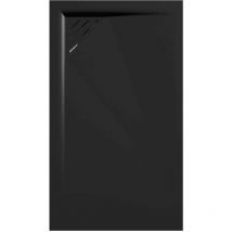 Receveur de douche Noir, finition Lisse Stone mio, grille de couleur - 120 x 90 cm