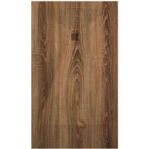 Kroos - Receveur de douche Noyer, finition Lisse Stone 3D, grille de couleur - 80 x 80 cm