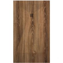 Kroos - Receveur de douche Noyer, finition Lisse Stone 3D, grille de couleur - 110 x 70 cm