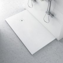 Receveur de douche plan minéral zéro 1000x1400 blanc en plan minéral avec caillebotis assorti