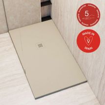 Poalgi - Receveur de douche extraplat, blanc Perla, L.70 x l.160 cm, finition sable, série Hos's