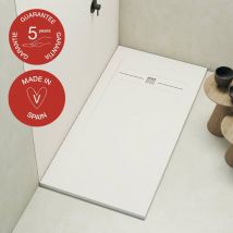 Receveur de douche Poalgi, extraplat, blanc , L.70 x l.160 cm, finition ardoise, série Gneis