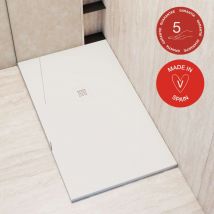 Poalgi - Receveur de douche extraplat, blanc Blanco, L.70 x l.120 cm, finition sable, série Hos's