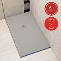 Poalgi - Receveur de douche extraplat, gris Humo, L.80 x l.120 cm, finition sable, série Hos's