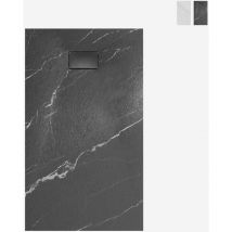 Arati Bath&shower - Receveur de douche rectangulaire 120x90cm effet marbre Stone mm - Noir
