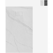 Arati Bath&shower - Receveur de douche rectangulaire 120x90cm effet marbre Stone mm - Blanc