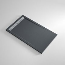 Banity - Receveur de douche Resine count Anthracite - 80x210 cm - Grille + Valve offerte