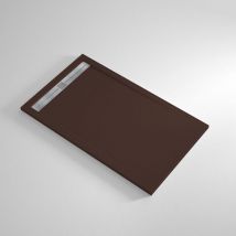Banity - Receveur de douche Resine count Chocolat - 90x90 cm - Grille + Valve offerte