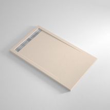 Banity - Receveur de douche Resine count Creme - 70x200 cm - Grille + Valve offerte