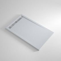 Banity - Receveur de douche Resine count Gris - 70x80 cm - Grille + Valve offerte