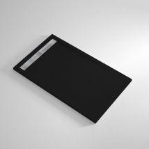 Banity - Receveur de douche Resine count Noir - 80x100cm - Grille + Valve offerte
